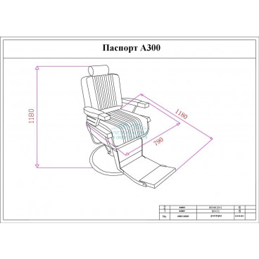 Мужское парикмахерское кресло &quot;A300&quot; Черное