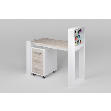 Маникюрный стол "Matrix" с подставкой для лаков и тумбой