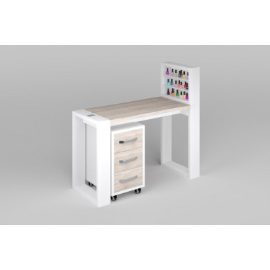 Маникюрный стол "Matrix" с подставкой для лаков и тумбой