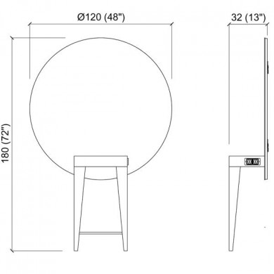 Зеркало парикмахерское &quot;Madison Round&quot;